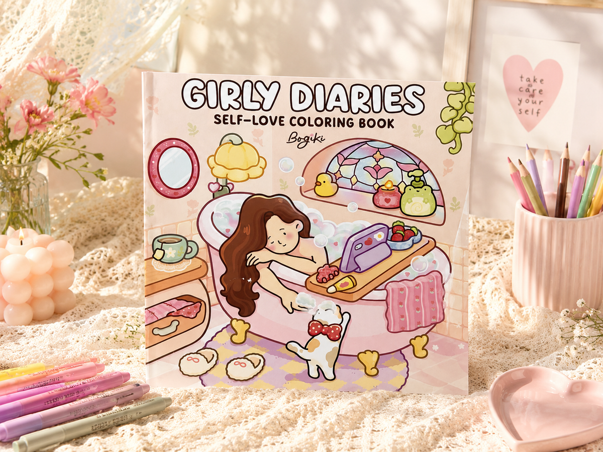 كتاب تلوين Girly Diaries – Self-Love 🎀🌸