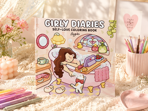 كتاب تلوين Girly Diaries – Self-Love 🎀🌸