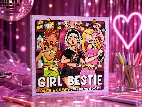 كتاب تلوين Girl Bestie – Cute & Comfy 💕