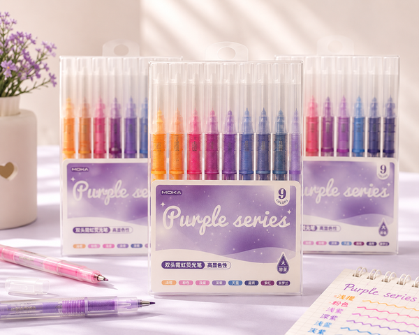 MOKA Purple Series – مجموعة أقلام 9 ألوان باستيل