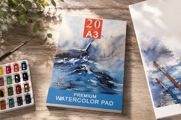 Premium Watercolor Pad A3 – كراسة رسم ألوان مائية احترافية 🎨💙