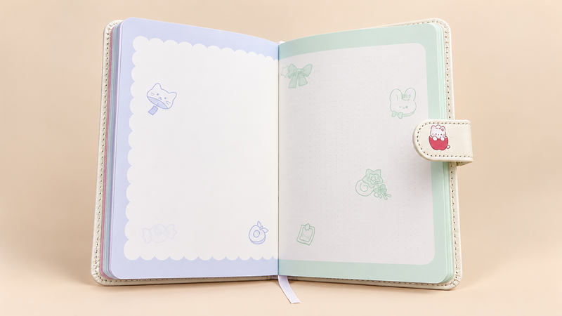مجموعة أدوات مكتبية كيوت – 🍎Cat & Apple Stationery Set