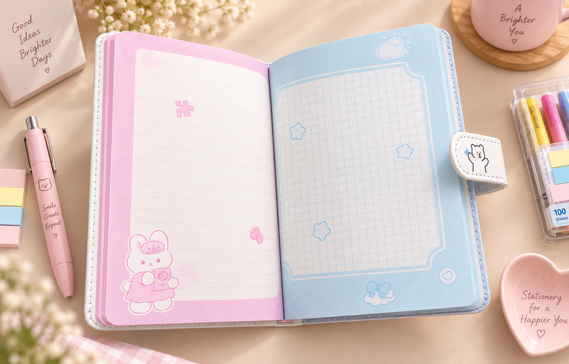 Pastel Kawaii Stationery Collection | مجموعة القرطاسية الباستيل الكيوت 🩵✨