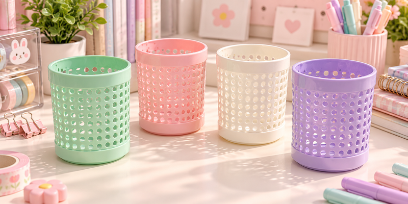 منظم أقلام شبكي بألوان باستيل – Pastel Mesh Pen Holder