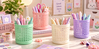 منظم أقلام شبكي بألوان باستيل – Pastel Mesh Pen Holder