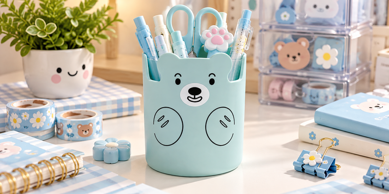 🧸 منظم أقلام الدب الكيوت – Bear Pen Holder