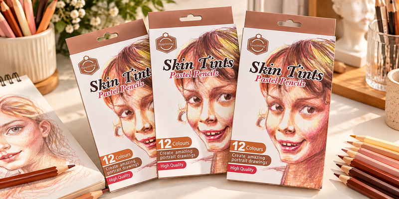 Skin Tints Pastel Pencils – 12 لون درجات البشرة والبورتريه