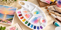 🎨 باليتة ألوان بلاستيك للرسم – Plastic Artist Palette