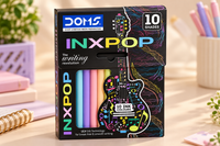 أقلام حبر ملونة DOMS INXPOP – 10 ألوان بسن 0.7 مم | كتابة ناعمة وألوان زاهية 🌈