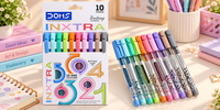 DOMS INXTRA 10 Colors Gel Pens – 0.7mm Needle Tip - اقلام دومز الملونه المميزه