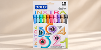 DOMS INXTRA 10 Colors Gel Pens – 0.7mm Needle Tip - اقلام دومز الملونه المميزه