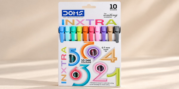 DOMS INXTRA 10 Colors Gel Pens – 0.7mm Needle Tip - اقلام دومز الملونه المميزه