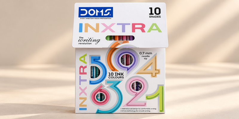 DOMS INXTRA 10 Colors Gel Pens – 0.7mm Needle Tip - اقلام دومز الملونه المميزه