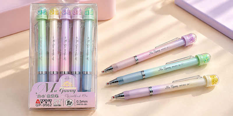قلم جل مي جوانج باستيل 0.5 مم – Mu Guang Walked On Pastel Gel Pens Set